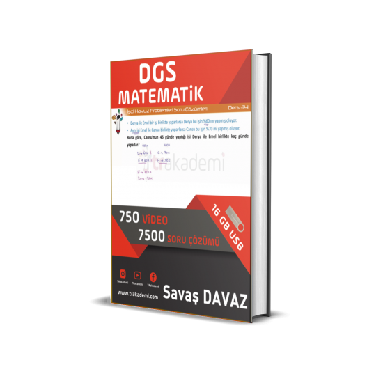 2022 DGS Matematik Video Eğitim Seti + 5 Kitap (Matematik Soru Bankası ve Matematik Denemeleri)